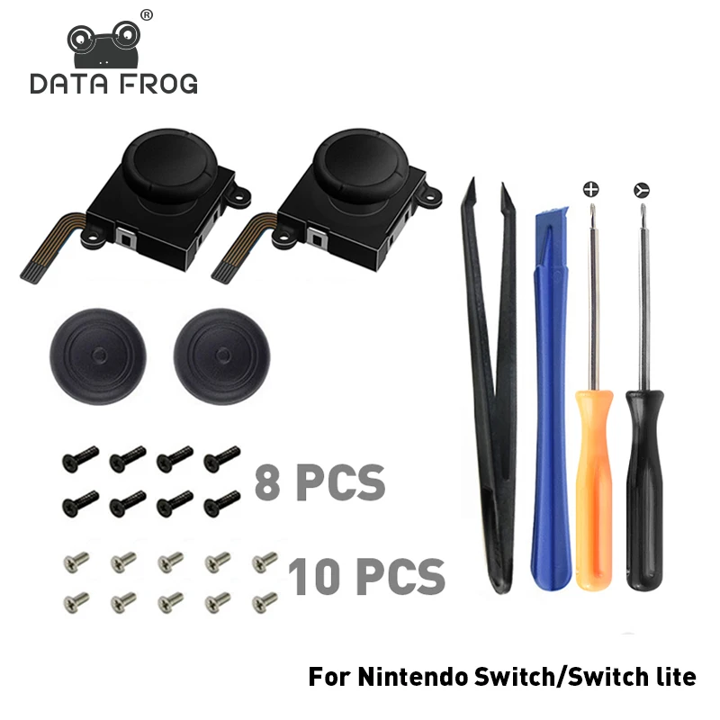 DATA FROG-Thumb Stick analógico 3D, reemplazo de Joycon, Kit de repuesto para Nintendo Switch LITE, controlador OLED, accesorios de herramientas de reparación