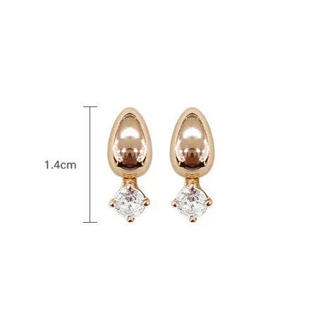 

Real 925 Sterling Silver Mini Zircon Water Drop Stud Earrings for Women Trendy Fine Jewelry Minimalist Personality Accessory
