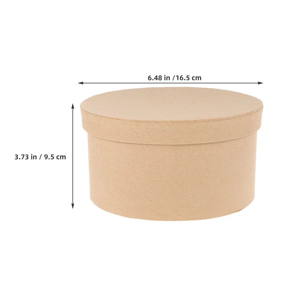 2Pcs Round Kraft Paper Cookie Candy Storage Boxes DIY Decorative Wedding Keepsake Gift Packaging Box