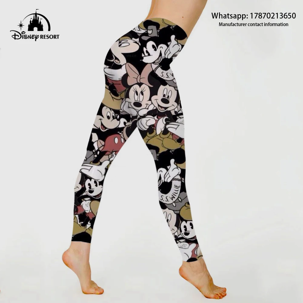 Disney-pantalones de Yoga sin costuras para mujer, ropa deportiva elástica de cintura alta, Leggings de entrenamiento, novedad de 2022