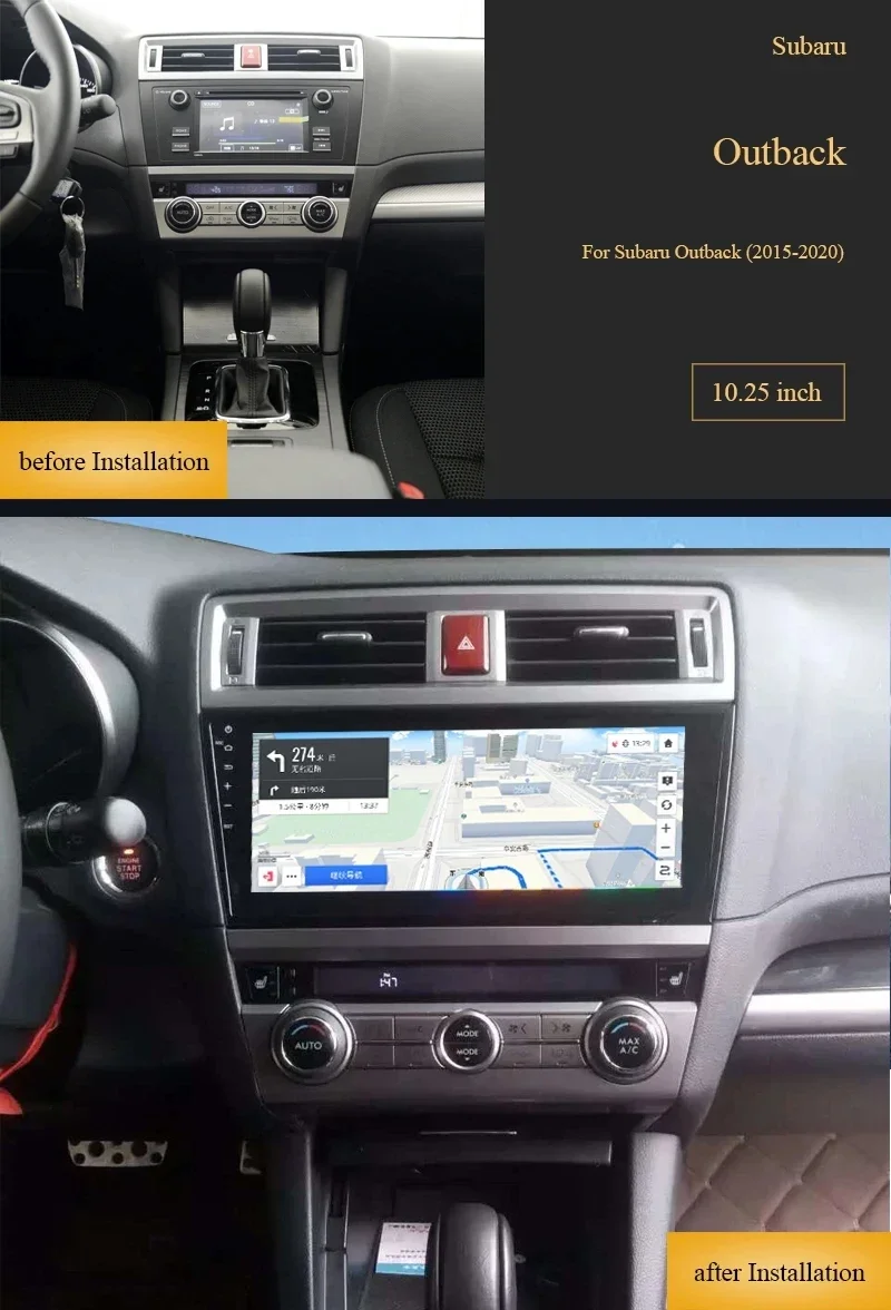 Android 14.0 8G+128G Carplay 360 Multimedia Player Navigation Car Radio Auto Stereo For Subaru Outback Legacy 2014-2020