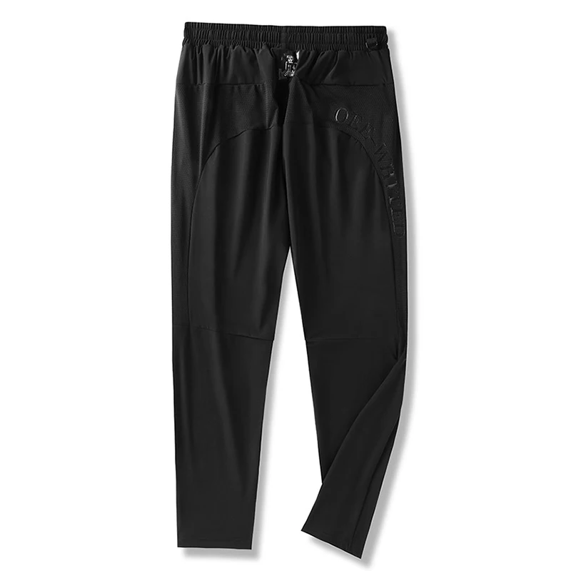 Pantalones de chándal transpirables de seda fría para hombre, pantalón informal de secado rápido, 5XL 6XL talla grande, Verano