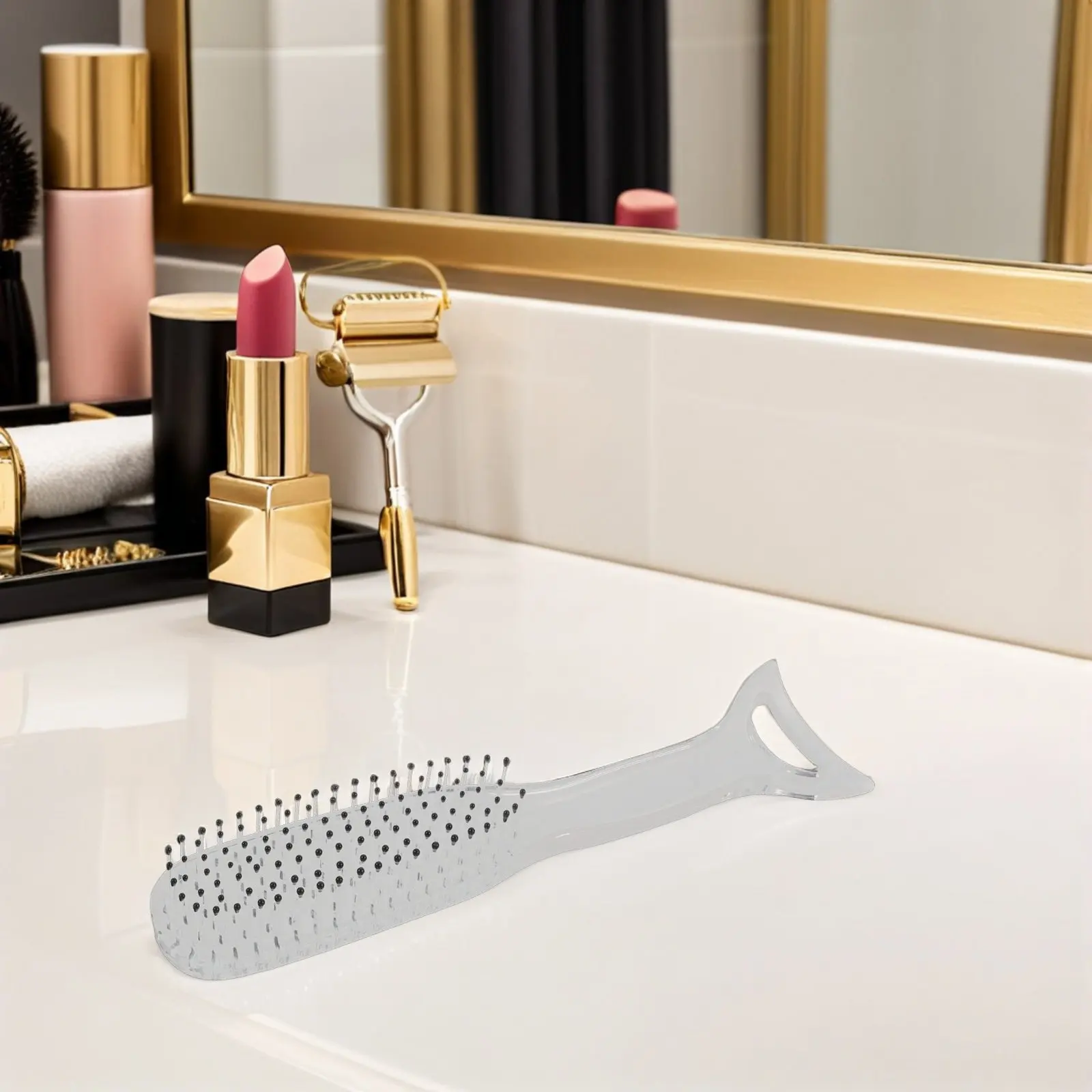 

Mermaid Hair Comb Nylon Bristles Anti-Static Detangler Brush Scalp Massage Paddle Hair Styling Tool Transparent