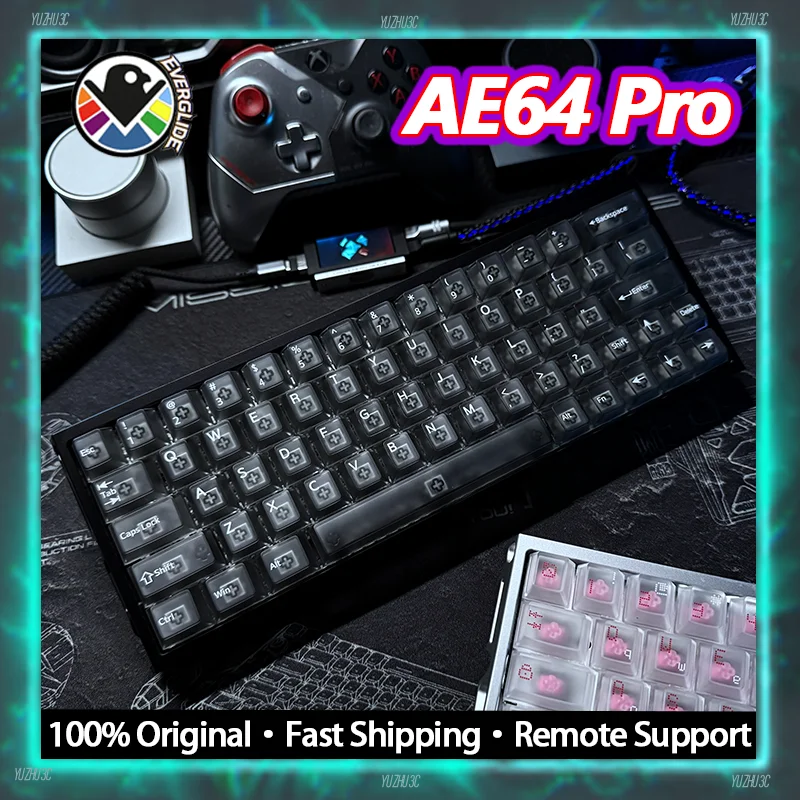Everglide AE64 Pro Gaming Keyboard 480MHz MCU 8000Hz Polling Rate Dual RGB LED Support WEB Driver 0.001mm RT 0.09ms Low Latency