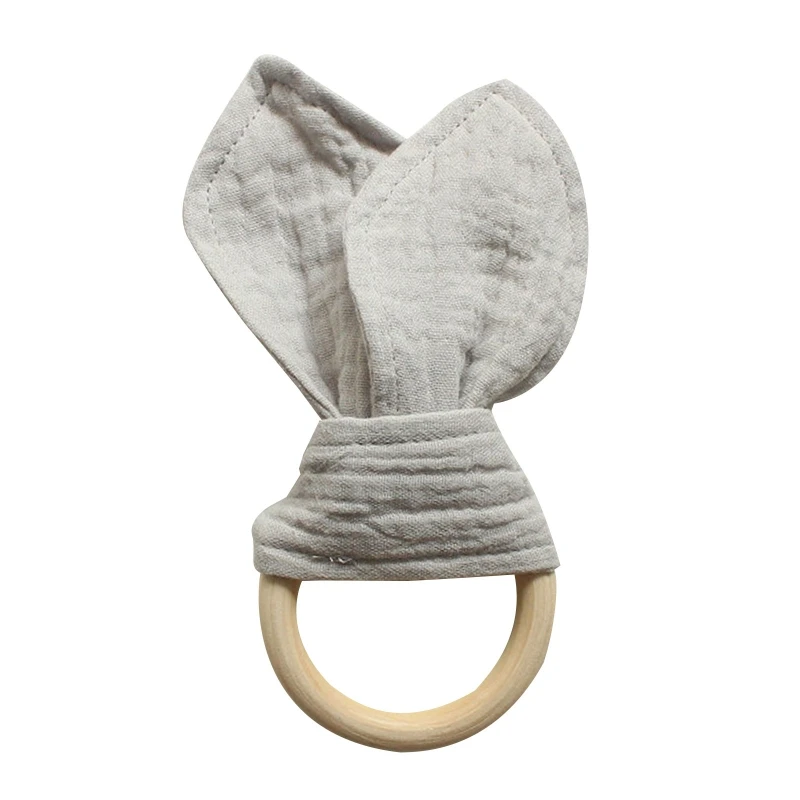 

Детская деревянная игрушка для рук из мягкого хлопка с милыми кроличьими ушками