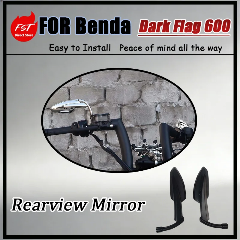 For Benda Dark Flag 600 Rearview Mirror Assembly - Wear-Resistant & Scratch-Proof Lens Coating Enhanced Visibility in Windblown