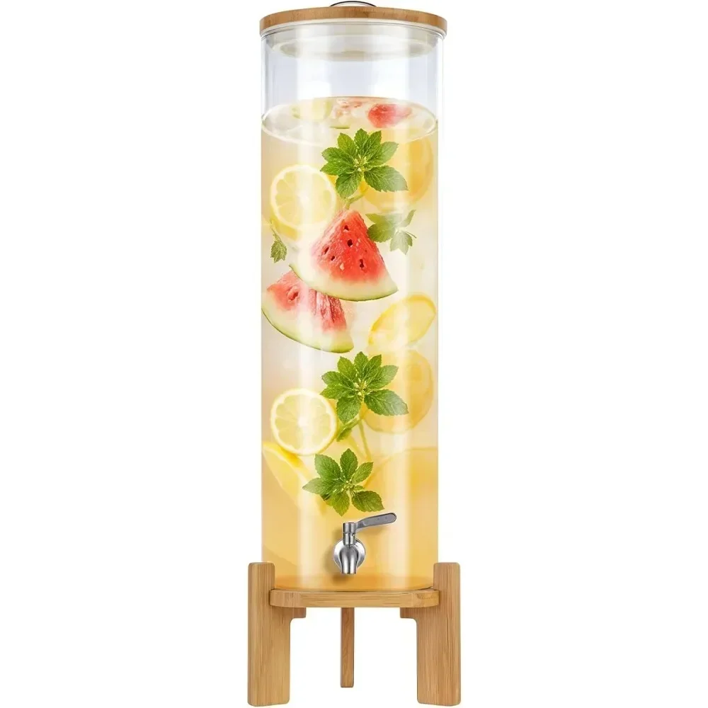 

beverage dispenser,4.1 gallon glass drink dispenser with stand,glass water dispenser with spigot, large drink dispensers for par