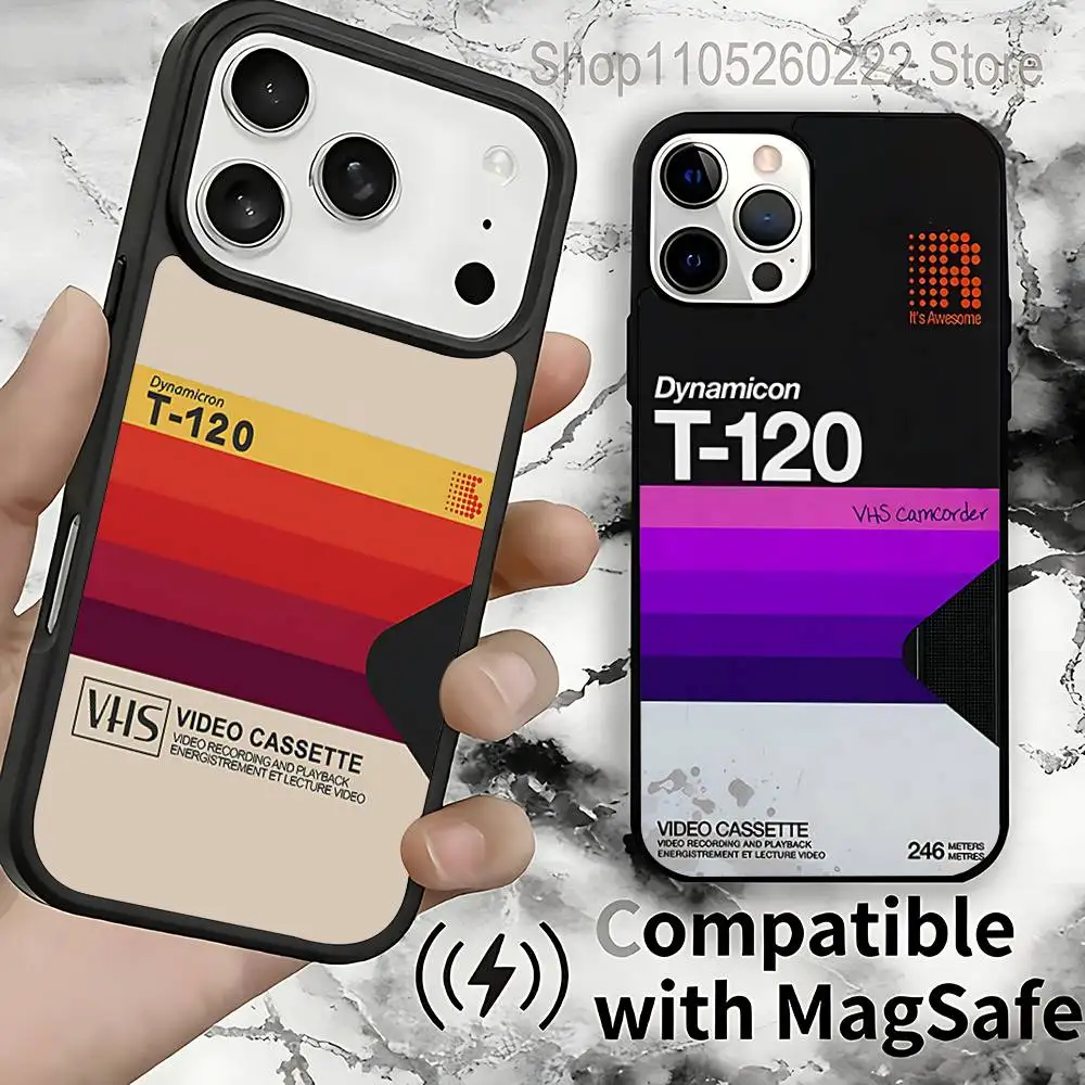 

Retro VHS Tape Vintage Magnetic Case: Compatible with IPhone 17,16,15,14,13,12,11,Pro,Max,Plus,Mini,SE4,E