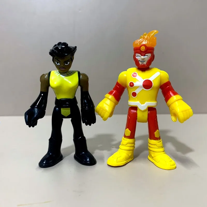 4pcs Fisher Price Imaginext DC Super Friends Firestorm Vixen Vibe Martian Manhunter Heroes Action Figures 2.8inch tall Kids Toy