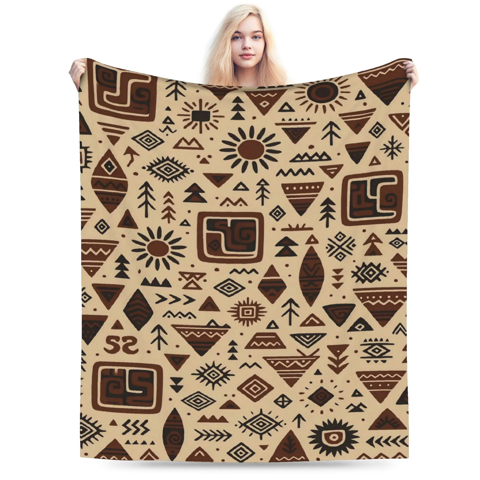 Southwestern Aztec Tribal Blankets Ultra-Soft Fleece Relax Gifts  Throw Blanket Plush Thin Quilt