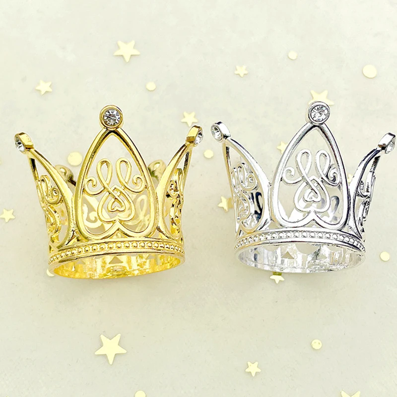 Cake Decoration Crown Heart Extra Small Circle 6 Diamond Alloy Mini Cartoon Small Toy Accessories Perfume Bottle Cap Decoration