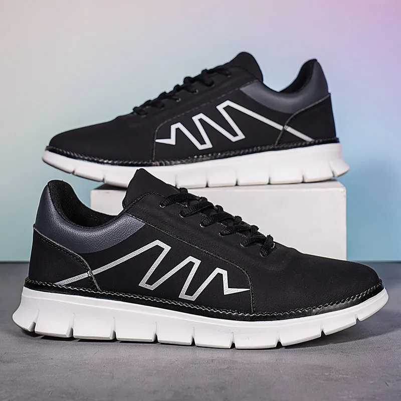 Men's Walking Shoos Laced Flatform Shoos Men Athletic Shoes Comfort Large Size Outdoor Hiking Shoes Low Cut Breathable Sneakers