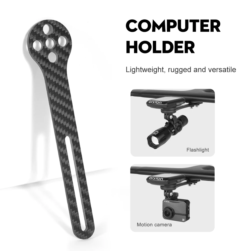 TOSEE Fahrradcomputer-Halterung aus Carbon, Halterung für Fahrradcomputer, Stoppuhr, Tachometer, kompatibel mit Wahoo, Garmin, Giant, Bryton, Lichthalterung