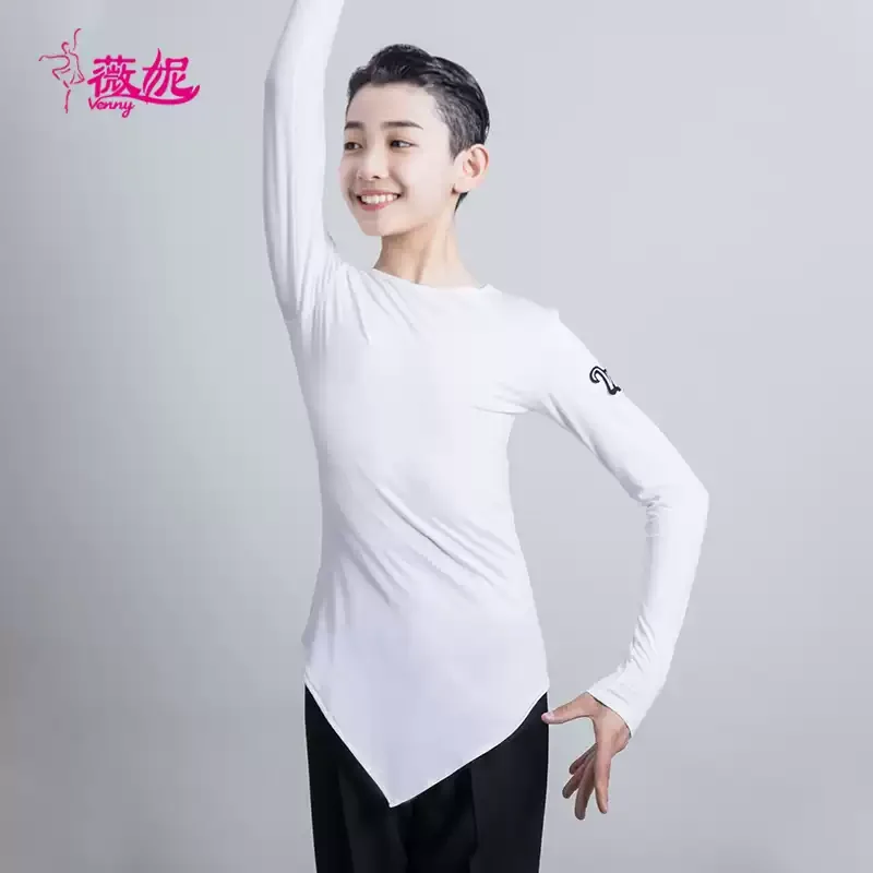 Платье для латинских танцев Venny, топ для мальчиков, облегающая одежда для выступлений для тренировок и сцены, костюмы для бальных танцев