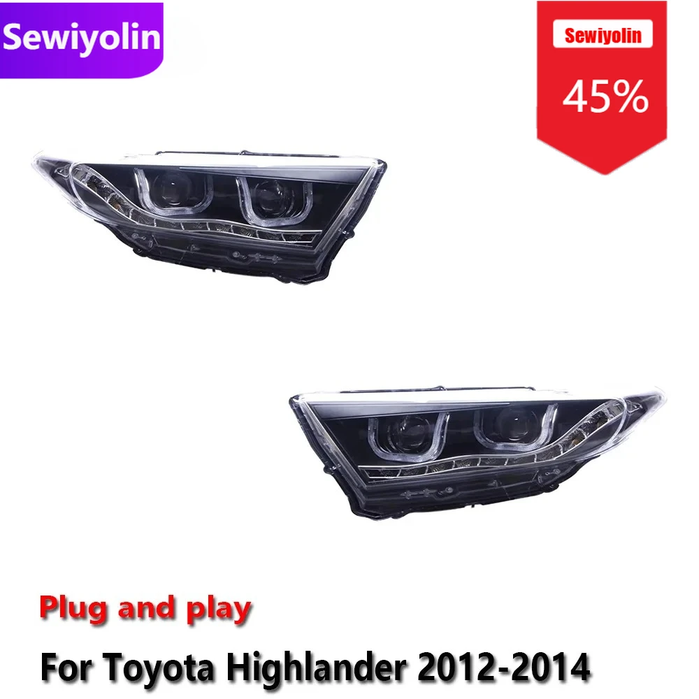 

Car DRL Headlight LED Assemblies For Toyota Highlander 2012-2014 Fog DRL Brake Turn Signal Lamp Plug And Play