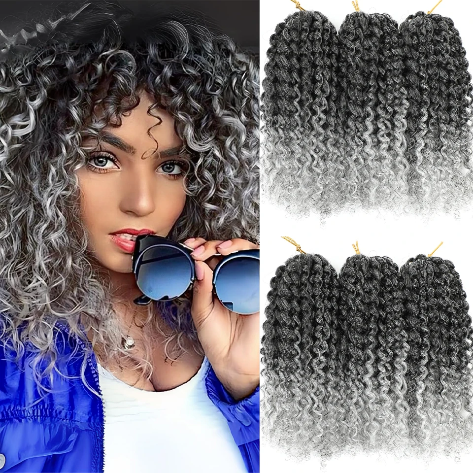 8 Inch Twist Synthetic Hair With Curls Fluffy Marlybob Crochet Hair Short Passion Twist Crochet Braids Hair Extensions for Women