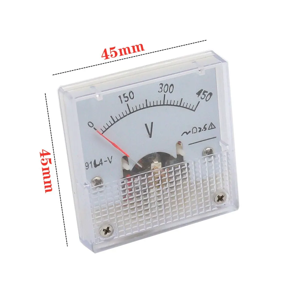 91C4-V DC Pointer type Voltage Meter 3/5/10/15/20/30/50/100/150/250/450V Analog Mechanics Plate table