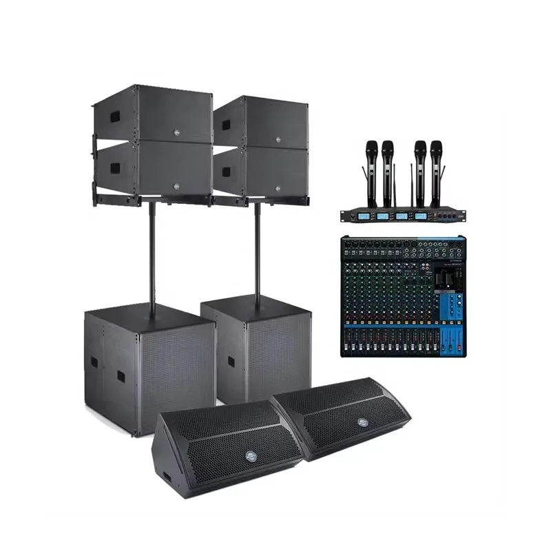 Speakers Outdoor System Professional Audio Active Line Array Speakers for Indoor Stadium/Outdoor Venues/Gymnasium/Arena/Pub/KTV