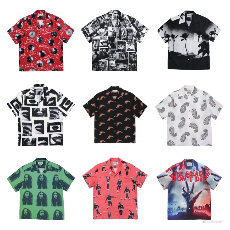 

Mixed Styles WACKO MARIA Shirts High Quality Summer Shirts Men's Women's Casual Hip Hop Brand Hawaii Shirts