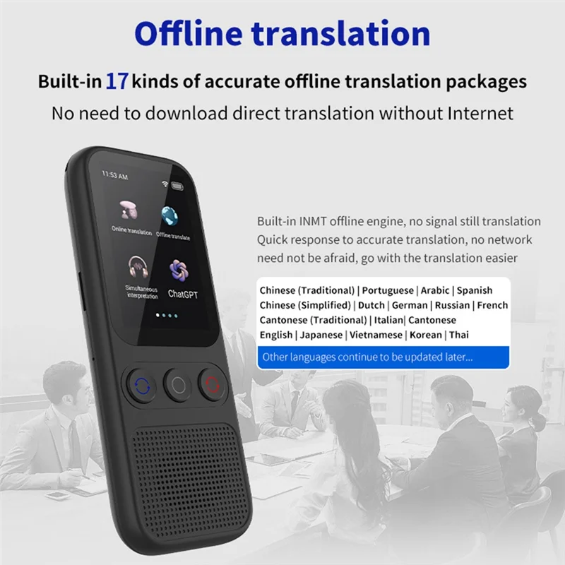 B04B-Language Translator, Instant Offline Language Translator, Offline Voice Translator, Portable Two-Way Language Translator