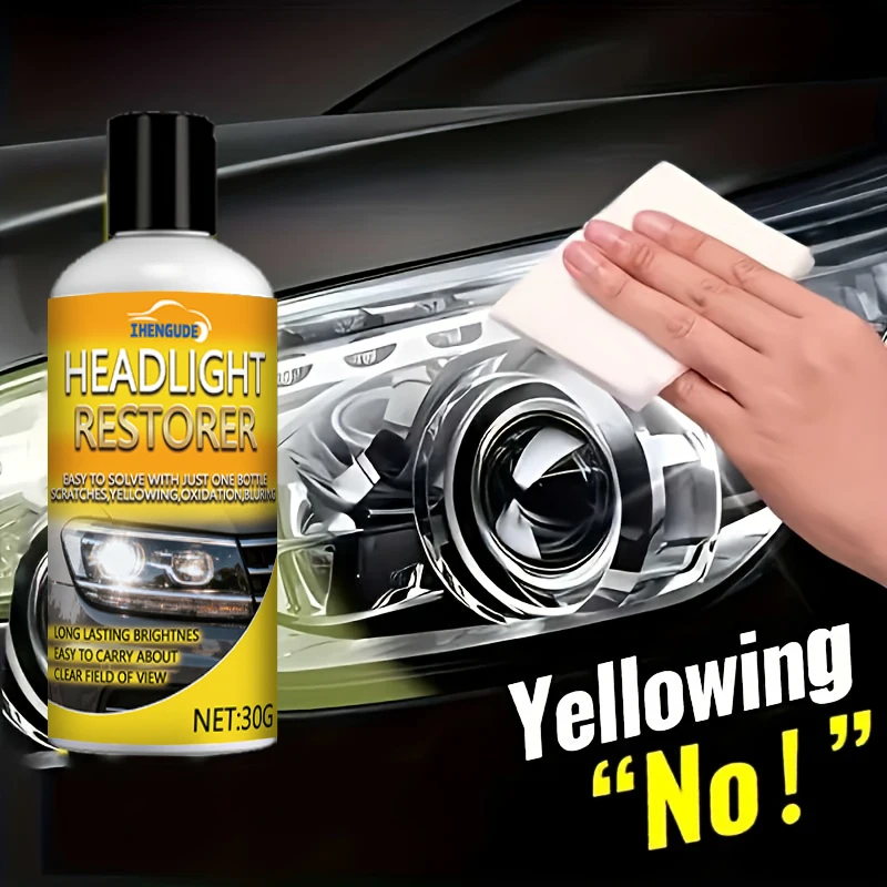 Professional Car Headlight Repair Kit |   Remove Yellowing, Oxidation, and Fogging - Use Polishing Agent to Enhance Brightness