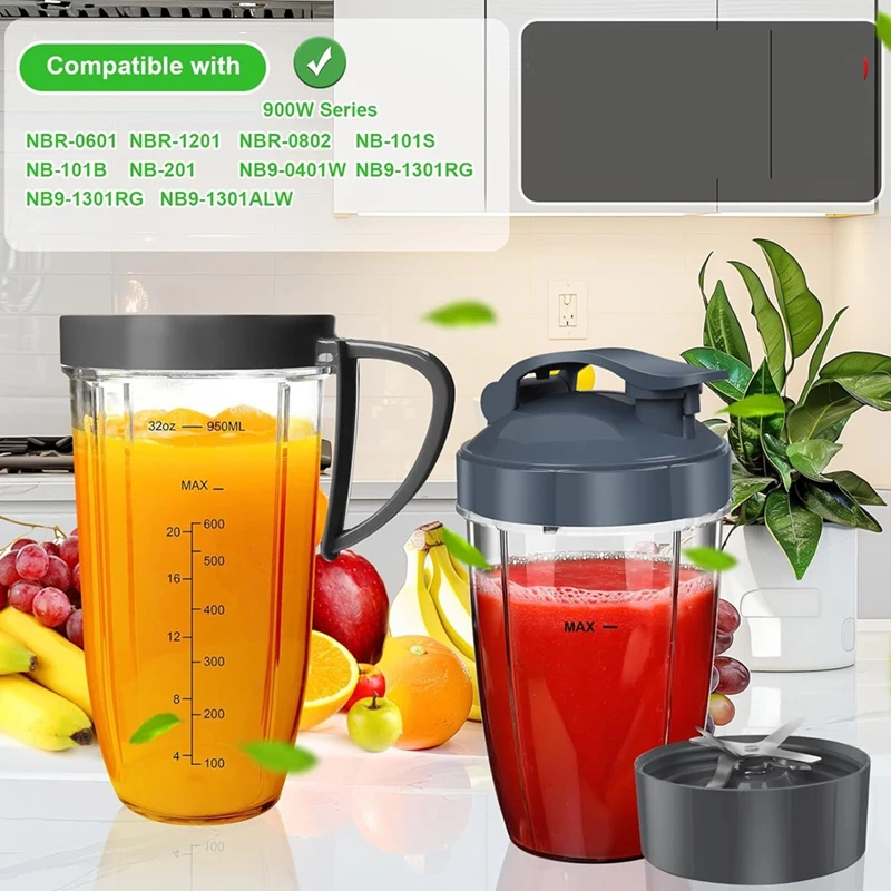 Części zamienne do blendera do Nutribullet, 32Oz i 24Oz Nutribullet Kubki blendera z pokrywkami Części zamienne do ostrzy ekstraktora