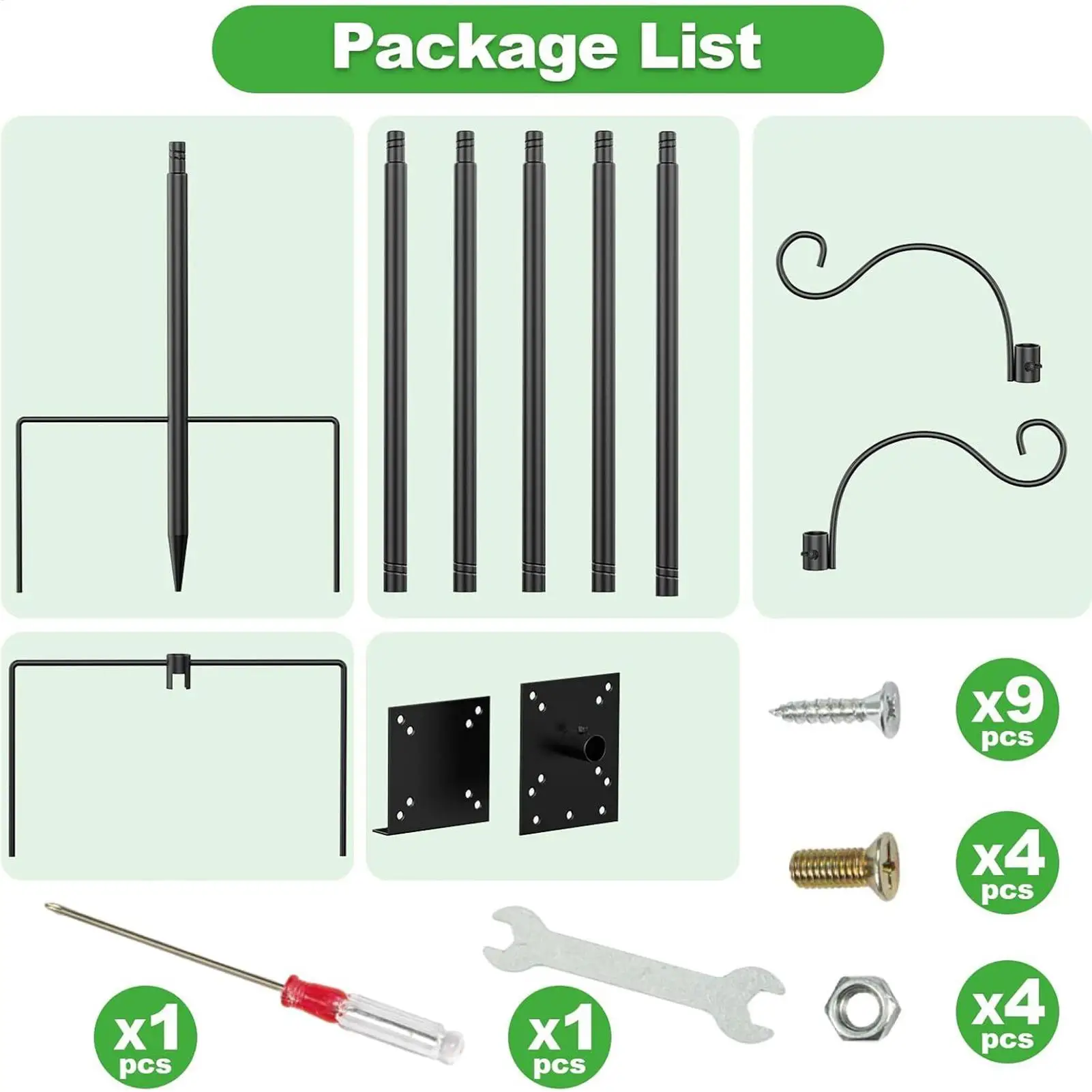 

Heavy Duty Bird Feeder Pole Adjustable Hummingbird Bird Feeder Post Adjustable Height Birdhouse Mounting Post Support Rod For