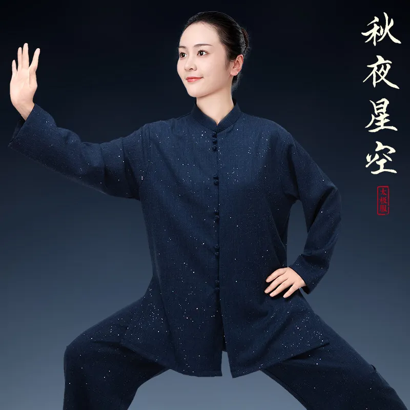 Martial Arts Tai Ji Suit Female   Western Style Young Eight-Section Brocade Exercise Clothing Male  Thickening