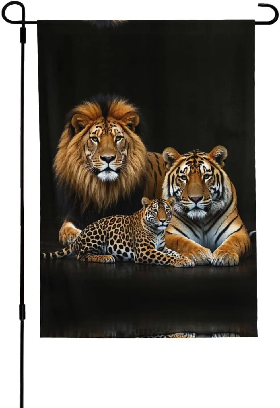 Lion, Bengal Tiger And Leopard Jaguar Printed Garden Flag 28x40 Inch Welcome Spring Flag Summer Flag Vertical Double Sided Y AAS