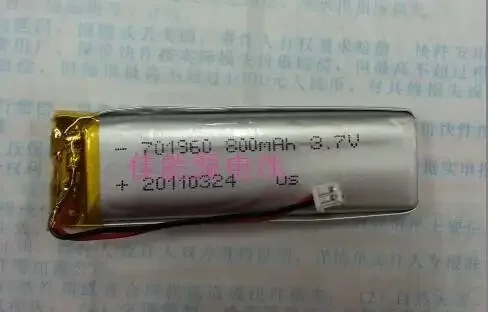 Новая полимерная литиевая батарея 3,7 В 701960   800 мАч звуковой рекордер, беспроводная гарнитура, перезаряжаемая литий-ионная батарея, хороший A