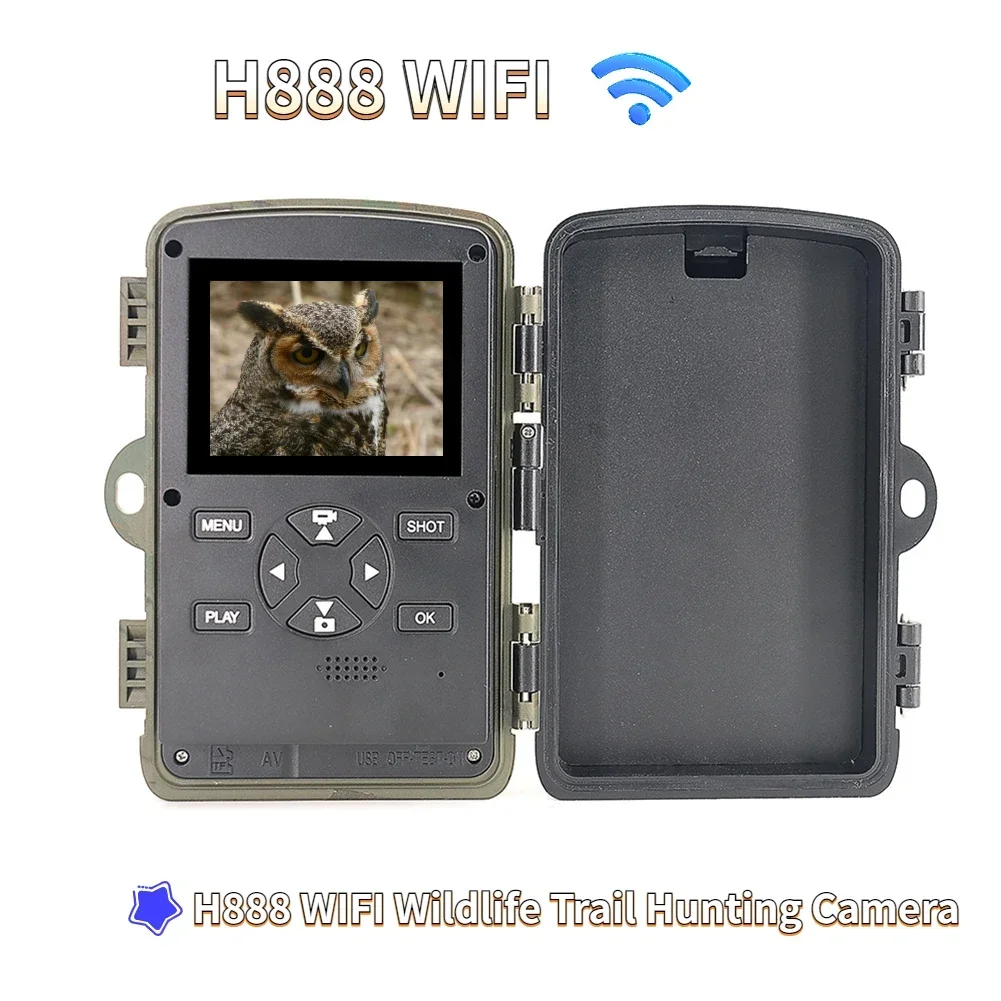 

H888 WIFI Wildlife Trail Camera Photo Traps Night Vision 32MP 4K Hunting Cameras Wireless Tracking Surveillance IP66 Waterproof