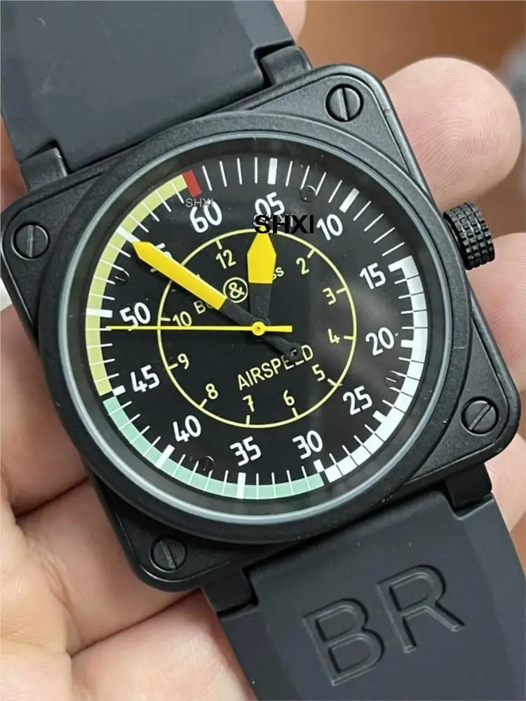 montre-mecanique-automatique-pour-homme-46-mm-airspeed-bell-edition-limitee-theme-aviation-bracelet-en-caoutchouc-noir