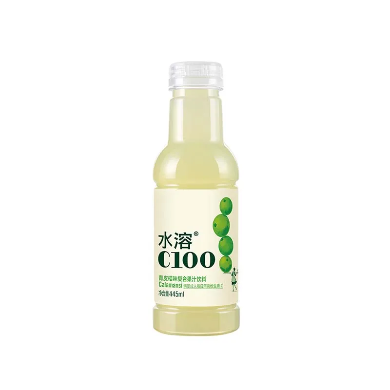 Nongfu C100 sabor naranja verde 15,71 oz (445 ml) * 3 botellas de bebidas con vitamina VC