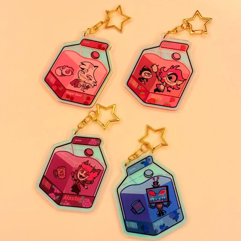 

Брелки Hazbin Hotel Alastor, пыль, ангел, морское молоко, брелок 6 см, декоративный кулон для Helluva Boss, изысканный подарок