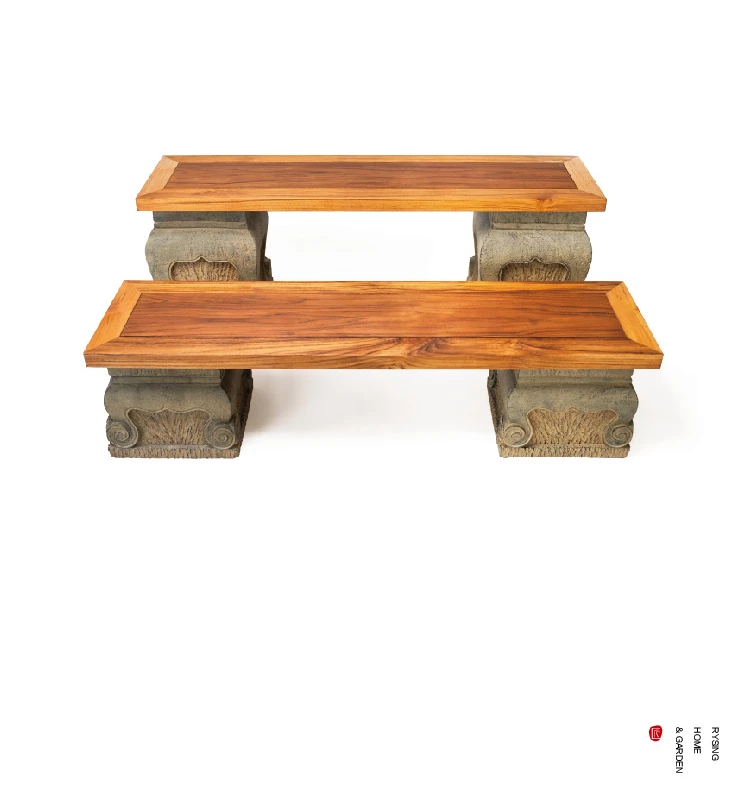 

Terrace Garden Layout, Teak Chinese Outdoor Flower Rack, Terrace Courtyard Landscaping, Decoration, Bonsai Storage Rack