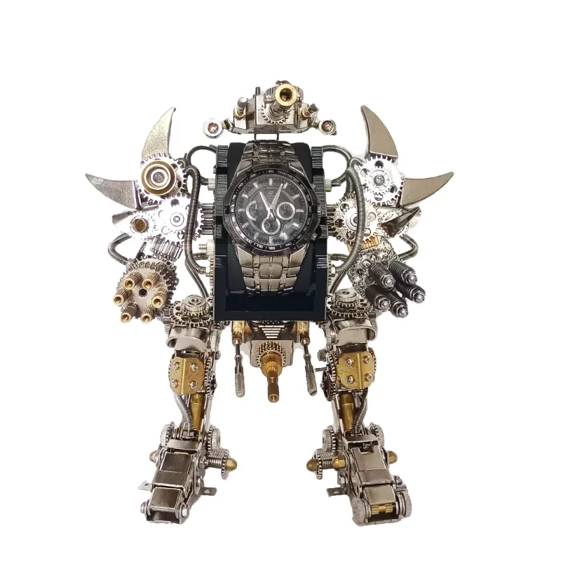 3d Puzzel Diy Horloge Basis Metalen Model Kit Bouwsteen Schroef Assemblage Mecha Robot Taurus Creatieve Cadeau Decoratie-1000 Stuks +