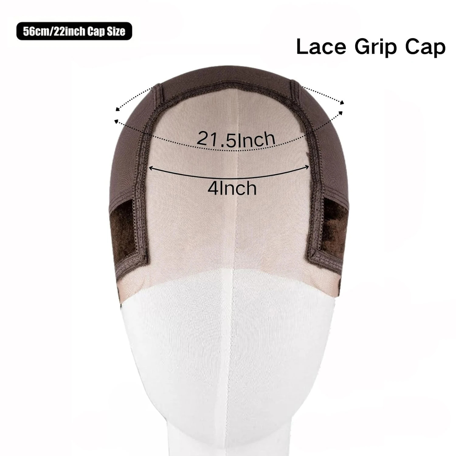 ウィッグ作成用レースウィッグキャップ1個、調節可能なベルベットウィッググリップ付きUパートウィッグキャップ、ウィッグ装着用ヌードヘアネット