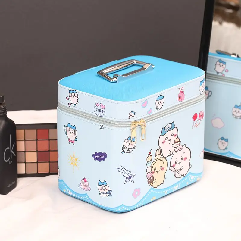 Chiikawa Makeup Case Birthday Gift Big Small Size Double-Layer Multi-Functional Makeup Bag Skincare Products Travel Storage