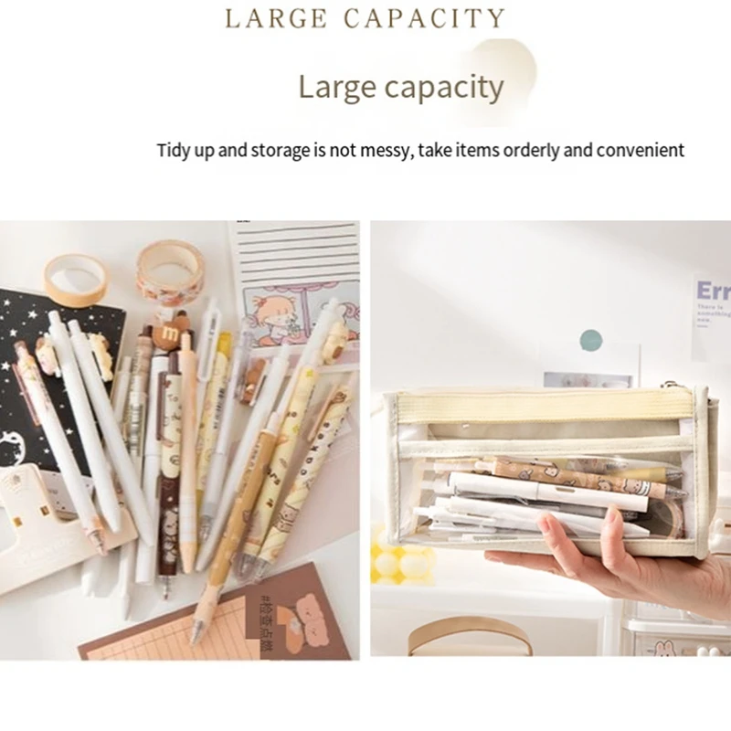 6-Layer Large-Capacity Pencil Bag Stationery Pencil Case High-Value Simple Japanese Stationery Bag