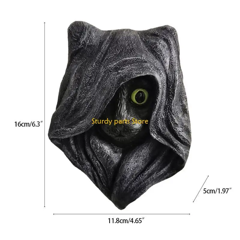 97QCハロウィーンドアペンダントホームウォールオーナの猫の彫刻のための神秘的な魔法の帽子