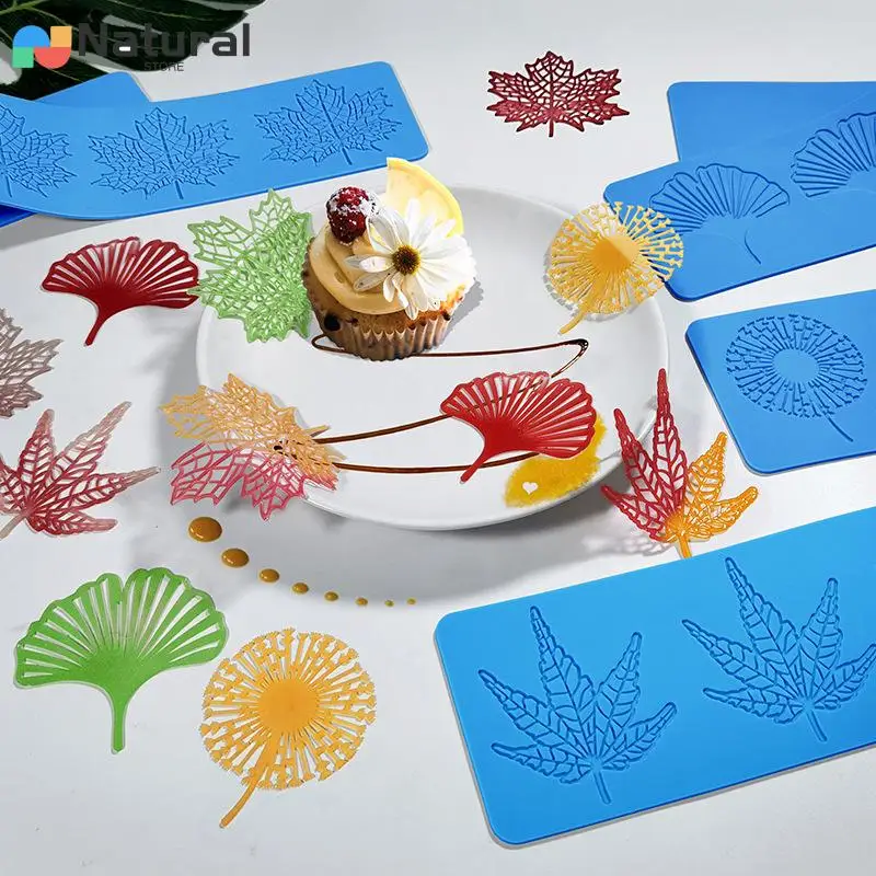 Leaf Lace DIY Cake Decor Silicone Mold Dandelion Candy Biscuit Ice Baking Mould Maple Leaves Chocolate Making Set Bookmark Gifts