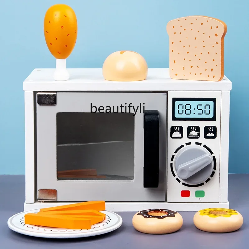 Children's Simulation Microwave Oven Kitchen Toys Simulation Baking Tableware Oven Kitchenware Set