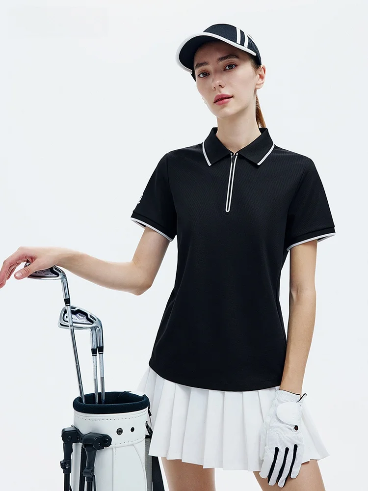 

Женская спортивная футболка Navigare с классическим воротником, на молнии, из нейлонового волокна, приталенная, весна 2026