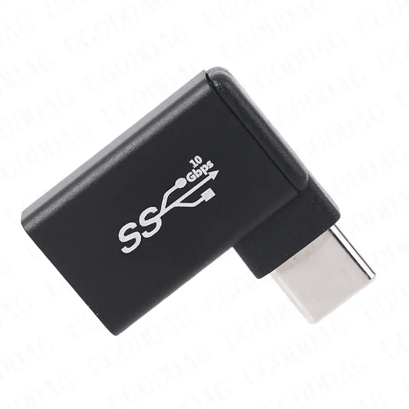 Adaptador de aluminio USB C A USB 3,0, convertidor macho A 3,0 hembra A 90 grados 3,1 tipo C para unidades Flash de teléfono inteligente