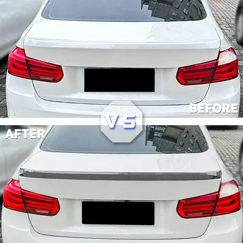 For BMW 3 Series F30 2013-2019 318i 320i 325i CSL High quality Carbon Fiber Black Style Car Rear Spoiler Trim 