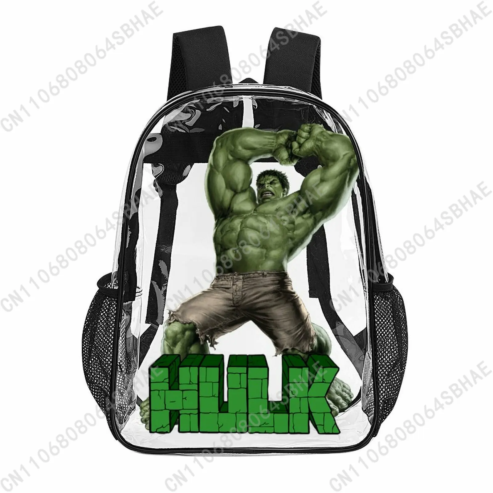 

Модный прозрачный рюкзак Marvel The Incredible Hulk, 17 дюймов, для мужчин, женщин и подростков, персонализированная прозрачная сумка из ПВХ, подарки, косплей