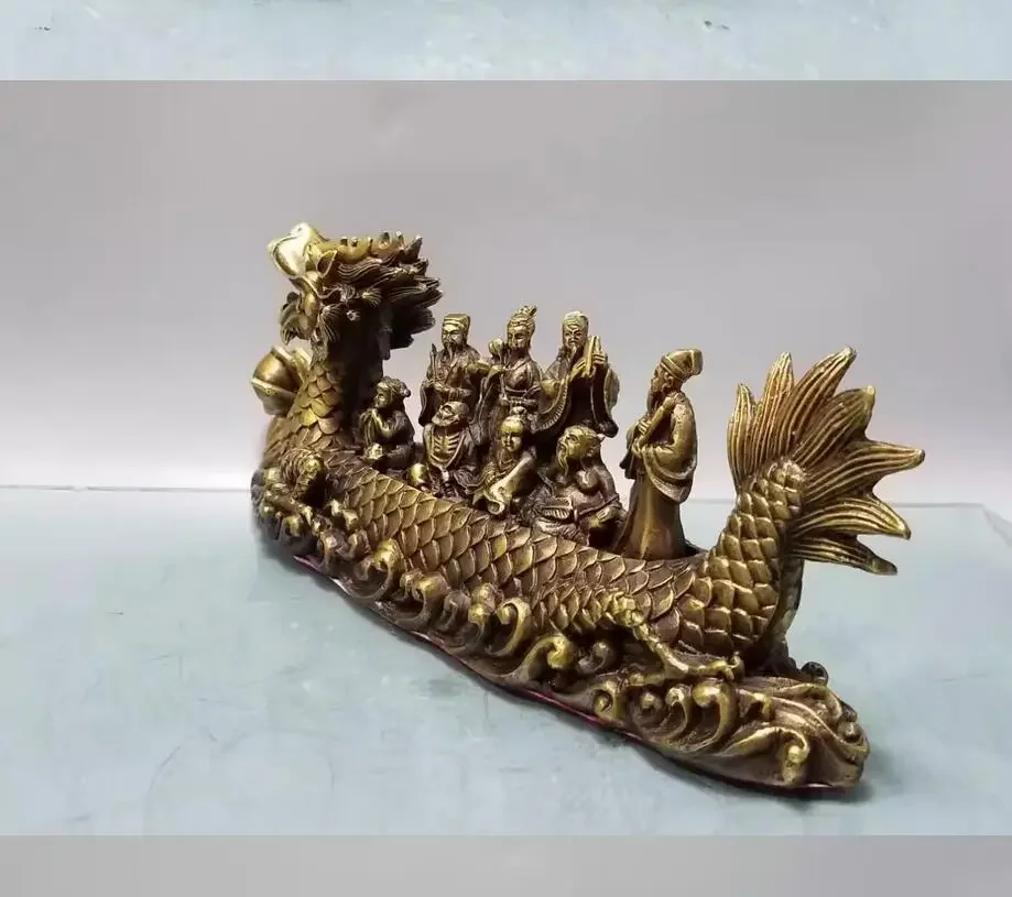 Metal 1 foot 2 Eight Immortals Dragon Boat Decoration Decoration Home Office Cultural and Creative Decoration