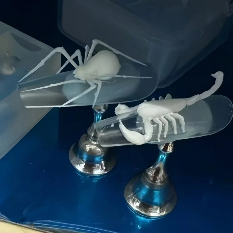 Silikon-Nagelkunstform 3D Spinnen Skorpione Krabben Insekten Detaillierte Form für Schmuckherstellung Transparente Einteilige Form – Detail 5
