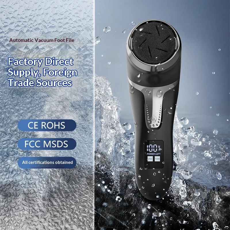 Electric Foot Callus Remover with Dander Vacuum Rechargeable Waterproof 3 Roller & 2 Speeds Foot File Tool for Care of Dead Skin