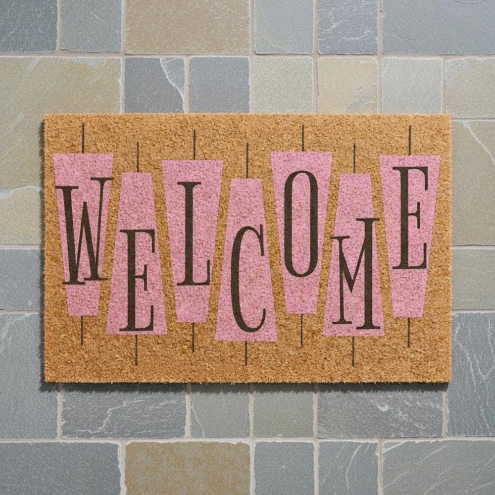 Retro Pink Cute Doormat Welcom - Century Textile & Sewing Supply Hours 评论和价格